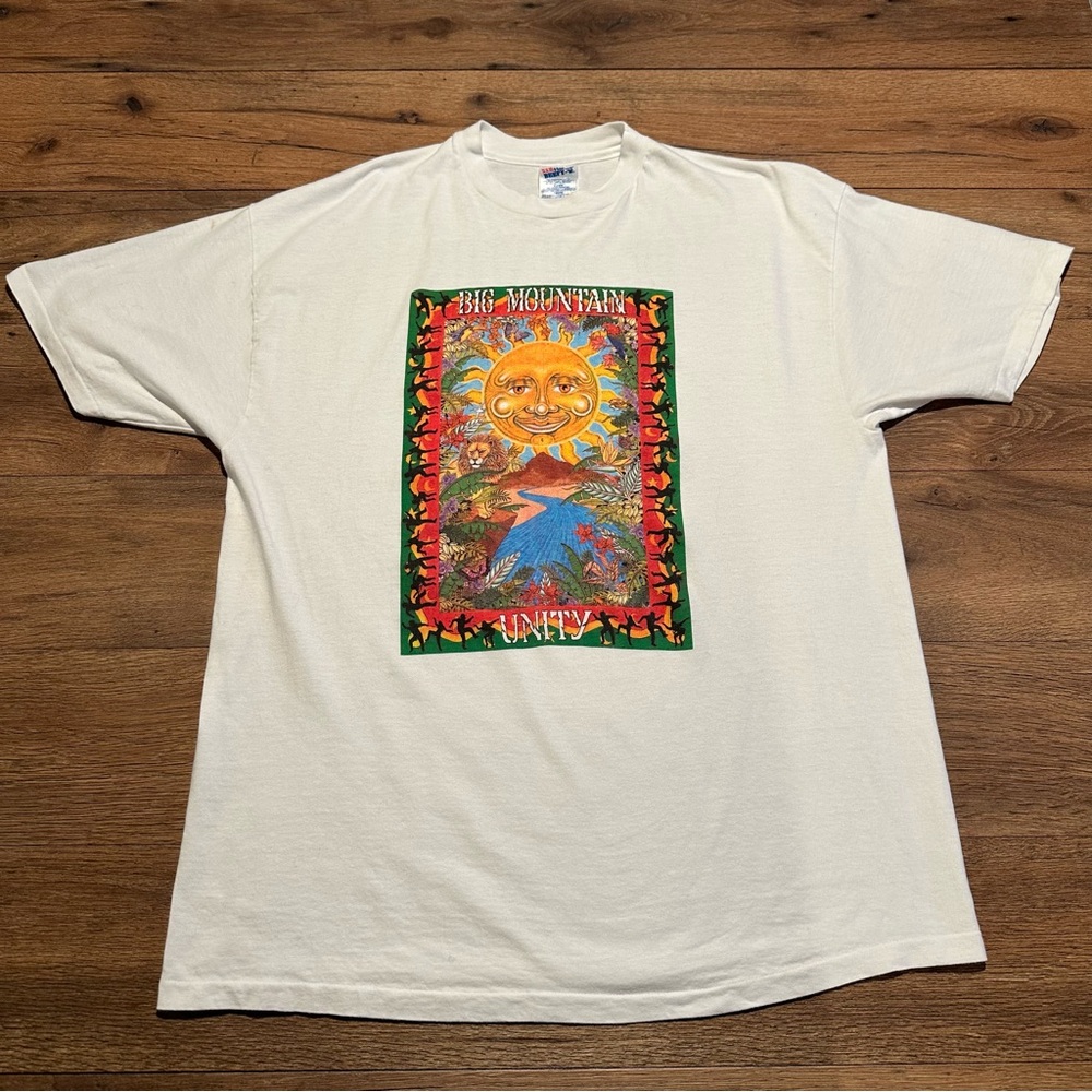 Vintage 1994 Big Mountain‎ One God Tour 94 white T-Shirt XL